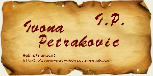 Ivona Petraković vizit kartica